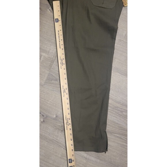 NWT WOMEN'S MOKACHINO CHINO‎ PANTS-SIZE: 18 OLIVE GREEN BELTED ZIPPER ANKLE - Picture 4 of 11